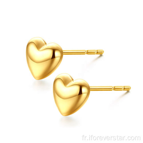 Boucle d&#39;oreille de coeur d&#39;or jaune de 18 carats